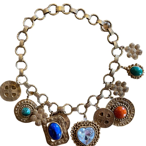 LES BERNARD 1989 Parure made by Delizza Elster aka D&E vintage charm Necklace - Picture 3 of 8